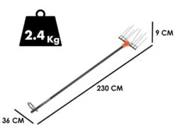 Peigne Vibreur électrique à Batterie Jolly Italia V50X - 12V - Avec Perche Télescopique De 2,3 Mt