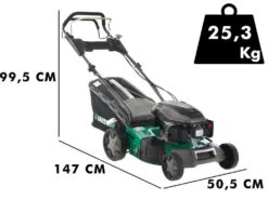 Tondeuse à Gazon Tractée GreenBay GB-LM 46 S - 4 En 1 - Moteur Thermique De 170cm3