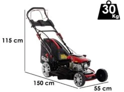 Tondeuse Thermique Tractée Avec GeoTech S51-170 BMSGW ES - 4 En 1 - Lame De 51 Cm - Démarrage électrique